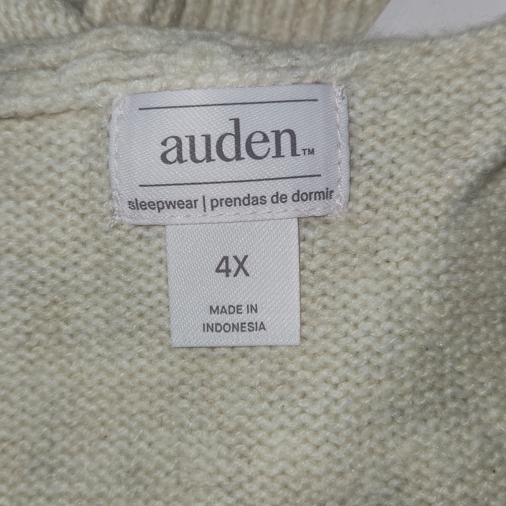 Auden Women's Loungewear 4x Cream Sweater Pajama 2 Piece Set - Picture 3 of 4
